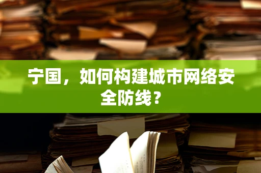 宁国，如何构建城市网络安全防线？
