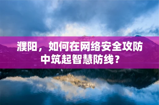 濮阳，如何在网络安全攻防中筑起智慧防线？