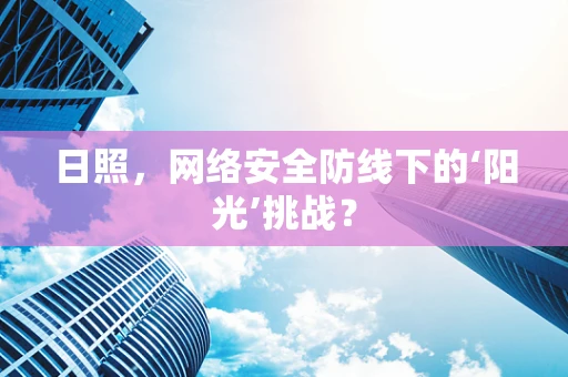 日照，网络安全防线下的‘阳光’挑战？