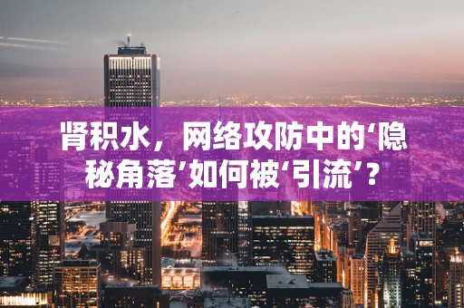肾积水，网络攻防中的‘隐秘角落’如何被‘引流’？