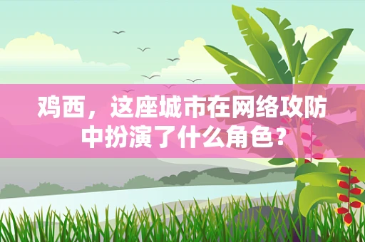 鸡西，这座城市在网络攻防中扮演了什么角色？