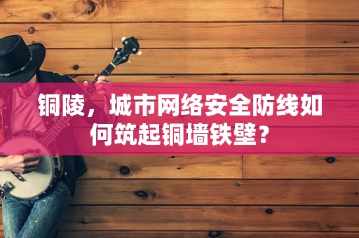 铜陵，城市网络安全防线如何筑起铜墙铁壁？