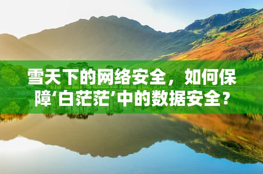雪天下的网络安全，如何保障‘白茫茫’中的数据安全？