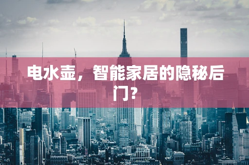 电水壶，智能家居的隐秘后门？