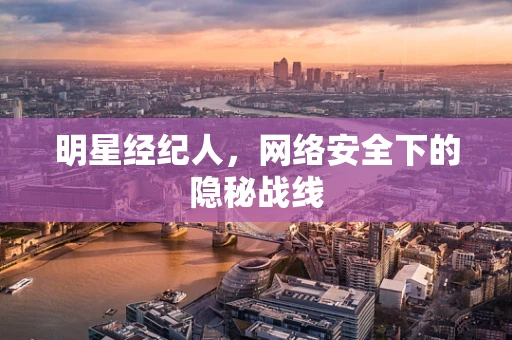 明星经纪人，网络安全下的隐秘战线