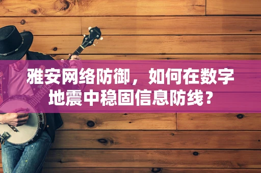 雅安网络防御，如何在数字地震中稳固信息防线？