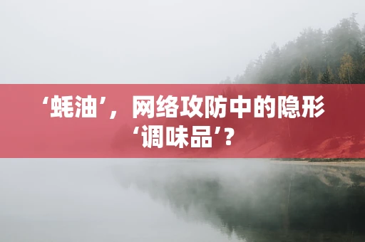 ‘蚝油’，网络攻防中的隐形‘调味品’？