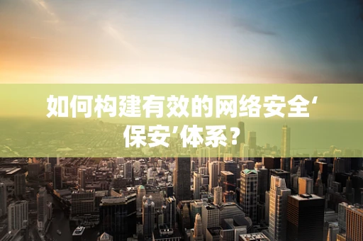 如何构建有效的网络安全‘保安’体系？