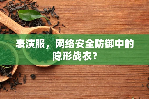 表演服，网络安全防御中的隐形战衣？