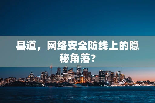 县道，网络安全防线上的隐秘角落？