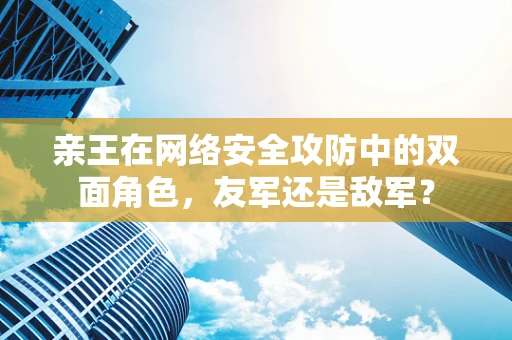 亲王在网络安全攻防中的双面角色，友军还是敌军？