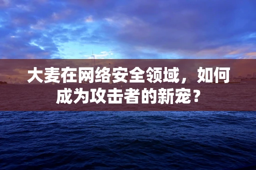 大麦在网络安全领域，如何成为攻击者的新宠？