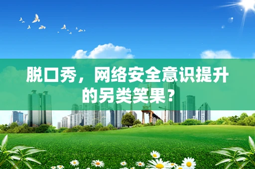 脱口秀，网络安全意识提升的另类笑果？