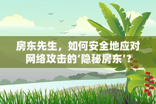 房东先生，如何安全地应对网络攻击的‘隐秘房东’？