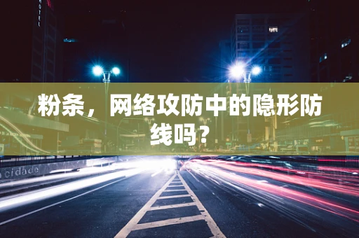 粉条，网络攻防中的隐形防线吗？