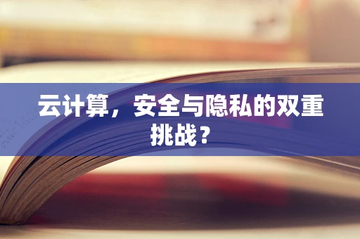 云计算，安全与隐私的双重挑战？