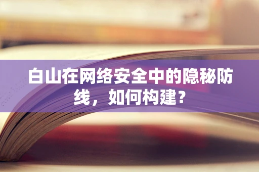 白山在网络安全中的隐秘防线，如何构建？