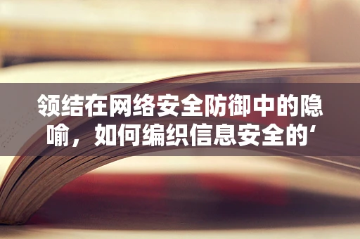 领结在网络安全防御中的隐喻，如何编织信息安全的‘安全领结’？