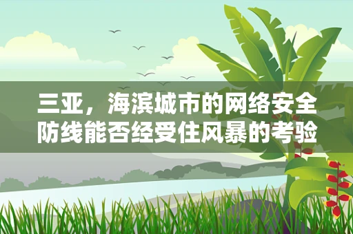 三亚，海滨城市的网络安全防线能否经受住风暴的考验？