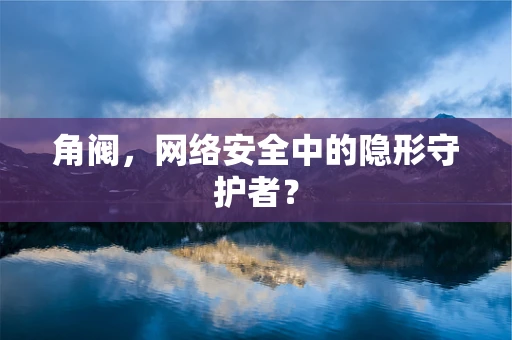 角阀，网络安全中的隐形守护者？