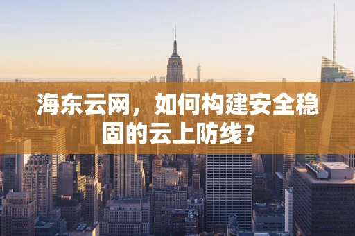 海东云网，如何构建安全稳固的云上防线？