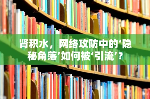 肾积水，网络攻防中的‘隐秘角落’如何被‘引流’？