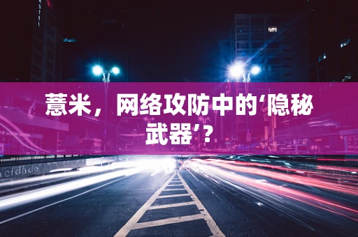 薏米，网络攻防中的‘隐秘武器’？