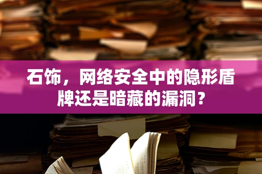 石饰，网络安全中的隐形盾牌还是暗藏的漏洞？