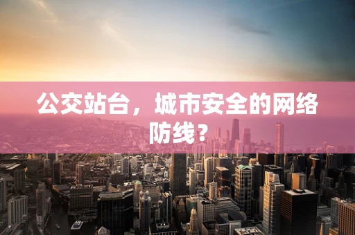 公交站台，城市安全的网络防线？