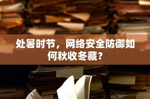 处暑时节，网络安全防御如何秋收冬藏？