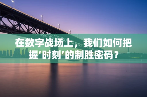 在数字战场上，我们如何把握‘时刻’的制胜密码？