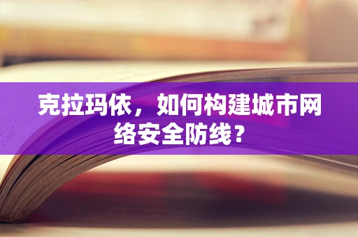 克拉玛依，如何构建城市网络安全防线？