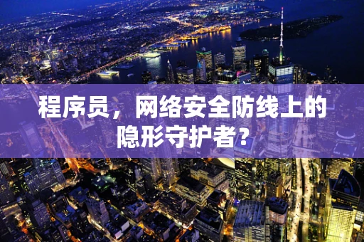 程序员，网络安全防线上的隐形守护者？