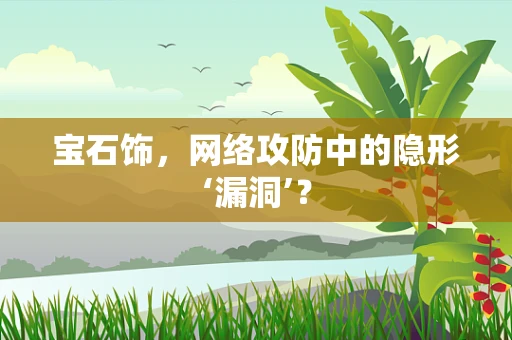 宝石饰，网络攻防中的隐形‘漏洞’？